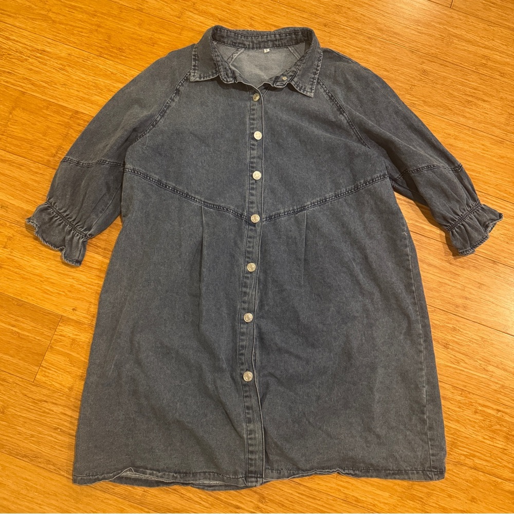 Denim Button-Up Dress